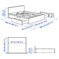 MALM Bed frame, high, w 4 storage boxes, white stained oak veneer, 140x200 cm