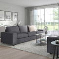 VIMLE 3-seat sofa, with wide armrests/Gunnared medium grey