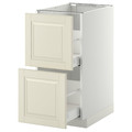 METOD / MAXIMERA Base cb 2 fronts/2 high drawers, white, Bodbyn off-white, 40x60 cm