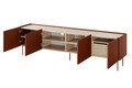 Four-Door TV Cabinet with Drawer Desin 220, ceramic red/nagano oak