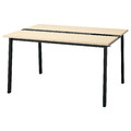 MITTZON Conference table, birch veneer/black, 140x108x75 cm