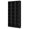 BILLY Bookcase comb w extension units, black oak effect, 120x28x237 cm