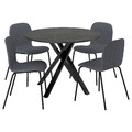 MARIEDAMM / KARLPETTER Table and 4 chairs, black marble effect/Gunnared medium grey black, 105 cm