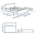 MALM Bed frame, high, w 4 storage boxes, white stained oak veneer, Luröy, 180x200 cm