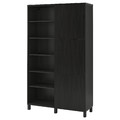 BESTÅ Storage combination with doors, black-brown, Lappviken/Stubbarp black-brown, 120x42x202 cm