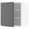 METOD Wall cabinet with shelves, white/Voxtorp dark grey, 60x60 cm