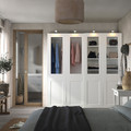 PAX / GRIMO Wardrobe with sliding doors, white/clear glass white, 200x66x201 cm