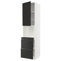 METOD / MAXIMERA Hi cab f micro combi w door/3 drwrs, white/Nickebo matt anthracite, 60x60x240 cm