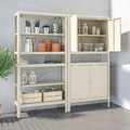 KOLBJÖRN Shelving unit with 2 cabinets, beige, 171x37 cm