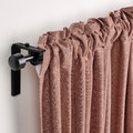 LENDA Curtains with tie-backs, 1 pair, brown-red, 140x300 cm