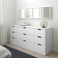 NORDLI Chest of 9 drawers, white, 160x76 cm