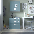 SMÅSTAD Wall cabinet, white blue/with 1 shelf, 60x32x60 cm