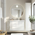 ÄNGSJÖN / ORRSJÖN Wash-stnd w drawers/wash-basin/tap, high-gloss white, 102x49x69 cm