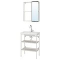 ENHET / TVÄLLEN Bathroom furniture, set of 9, white, Glypen tap, 64x43x87 cm
