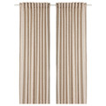 TRYSTÄVMAL Curtains, 1 pair, beige/white, 145x300 cm