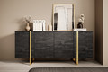 Four-Door Cabinet Verica 200cm, charcoal/gold legs