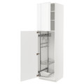 METOD High cabinet with cleaning interior, white/Ringhult light grey, 60x60x220 cm