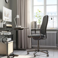 SMÖRKULL Office chair with armrests, Gräsnäs dark grey