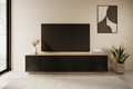 TV Cabinet Asha 200 cm, artisan/matt black