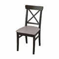 INGOLF Chair, brown-black/Nolhaga grey-beige