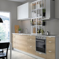 ENHET Kitchen, white/oak effect white, 323x63.5x241 cm