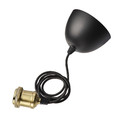 JAKOBSBYN / JÄLLBY Pendant lamp, smoked glass, brass-plated