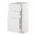 METOD / MAXIMERA Base cabinet with 3 drawers, white/Stensund white, 40x37 cm