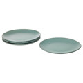 FÄRGKLAR Plate, matt light turquoise, 26 cm, 4 pack