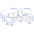 VIMLE 3-seat sofa with chaise longue, with headrest with wide armrests/Gunnared beige