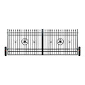 Double Swing Gate with Opening Mechanism 400 x 150 cm, galvanized, black
