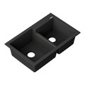 Sink 2-bowl, metallic black