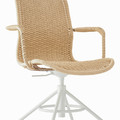 STIGBYGEL Swivel chair with armrests, beige/white