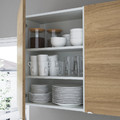 ENHET Storage combination for laundry, white/oak effect, 90x32x180 cm