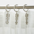 GoodHome Set for Hanging Curtains, silver