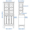 LOMMARP Cabinet with glass doors, dark blue-green, 86x199 cm