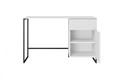 Desk with Drawer Asha 120 cm, matt white, black frame