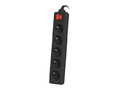 Lanberg Power Strip 5xFR, with circut breaker, full CU, 3m, black