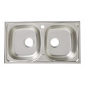 Steel Kitchen Sink Bohm 2 Bowls, linen