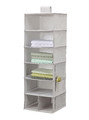BLÄDDRARE Hanging storage with 7 compartments, grey, patterned, 30x30x90 cm