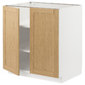 METOD Base cabinet with shelves/2 doors, white/Forsbacka oak, 80x60 cm