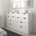 NORDLI Chest of 12 drawers, white, 160x99 cm