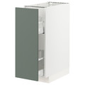METOD / MAXIMERA Base cabinet/pull-out int fittings, white/Bodarp gray-green, 30x60 cm