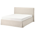 TÄRNKULLEN Upholstered bed frame, Vissle beige, 140x200 cm