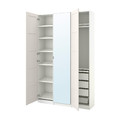 PAX / BERGSBO/ÅHEIM Wardrobe combination, white/mirror glass, 150x38x236 cm