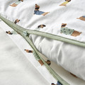 DRÖMSLOTT Duvet cover 1 pillowcase for cot, puppy pattern/multicolour, 110x125/35x55 cm