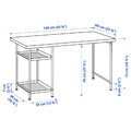 LAGKAPTEN / SPÄND Desk, white/anthracite, 140x60 cm