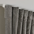 LENDA Curtains with tie-backs, 1 pair, dark grey, 140x300 cm