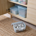 RYKTA Storage box with lid, transparent, 18x24x12 cm/3.5 l