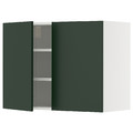 METOD Wall cabinet with shelves/2 doors, white/Havstorp deep green, 80x60 cm