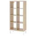 KALLAX Shelving unit with underframe, white stained oak effect/white, 77x164 cm